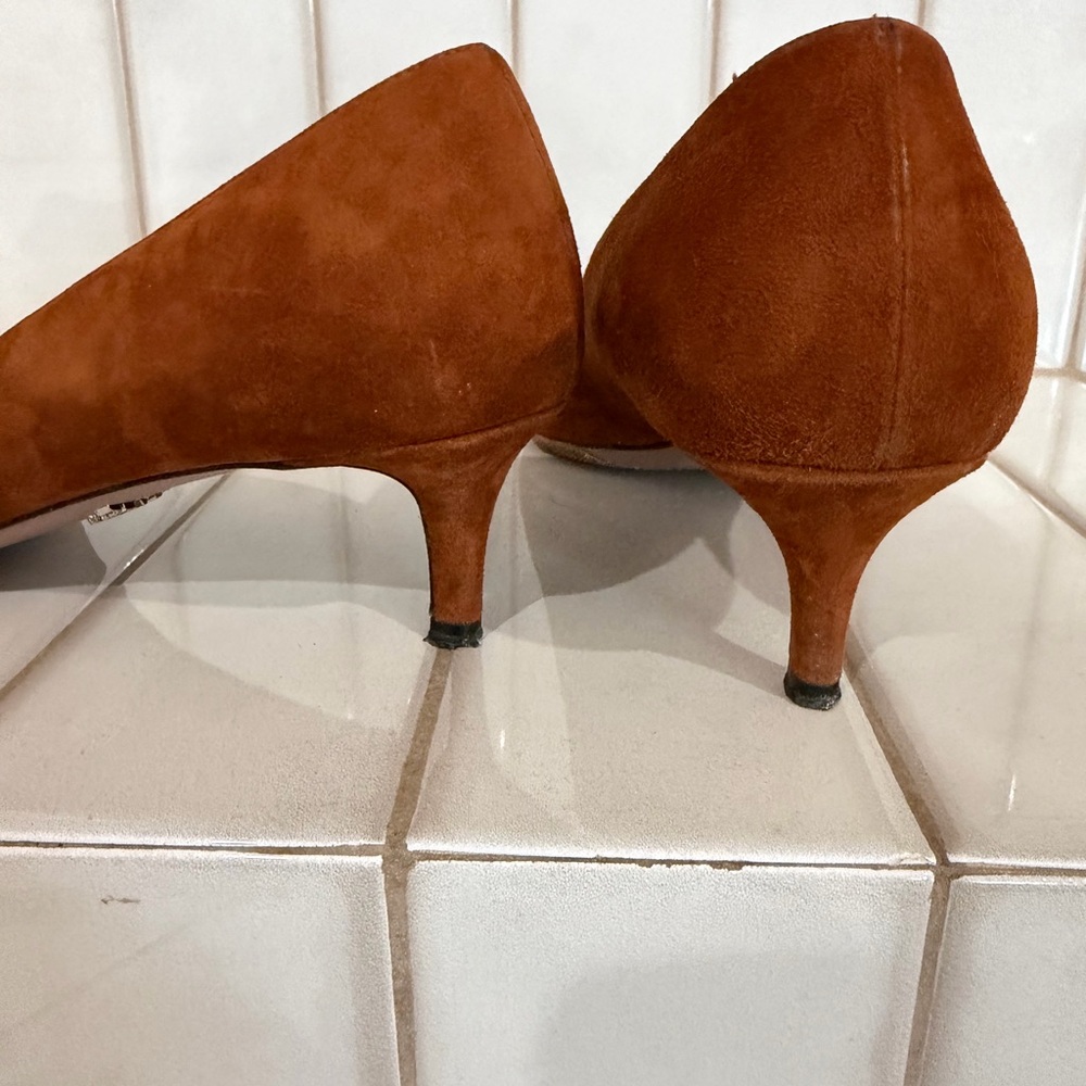 Prada Brown Suede kitten Heels - Picture 3 of 8